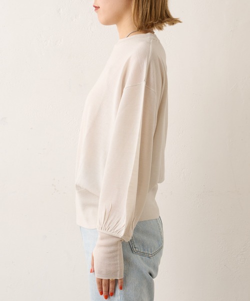 Omekashi（オメカシ）の「シアーボリュームスリーブニット（ニット/セーター・レディース・アイボリー/グレー/ピンク・FREE）」の12枚目の写真