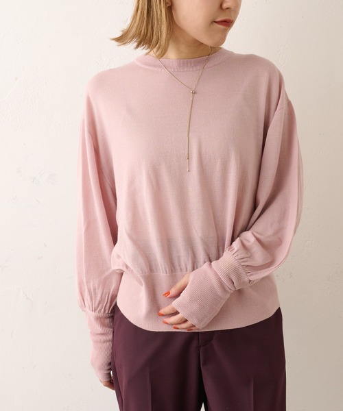 Omekashi（オメカシ）の「シアーボリュームスリーブニット（ニット/セーター・レディース・アイボリー/グレー/ピンク・FREE）」の19枚目の写真