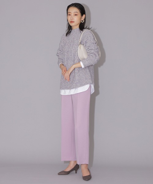 NATURAL BEAUTY BASIC(ナチュラルビューティーベーシック)の「カラーツイルストレートパンツ(その他パンツ・レディース・ラベンダー/グレー/ピンク・MEDIUM/SMALL)」の1枚目の写真