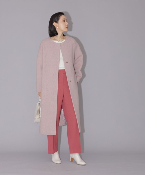 NATURAL BEAUTY BASIC(ナチュラルビューティーベーシック)の「カラーツイルストレートパンツ(その他パンツ・レディース・ラベンダー/グレー/ピンク・MEDIUM/SMALL)」の3枚目の写真