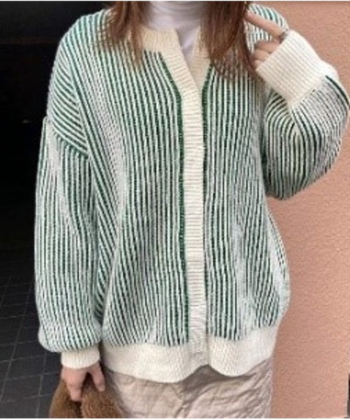 acro（アクロ）の「ツートンバイカラーカーディガン/AC1293