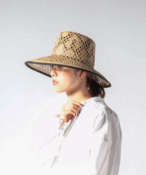 Santelli Francesca(サンテッリフランチェスカ)の「【SANTELLI FRANCESCA /サンテッリフランチェスカ 】透かし編みつば広HAT(ハット・レディース・ベージュ/ベージュ系その他3・FREE)」の9枚目の写真