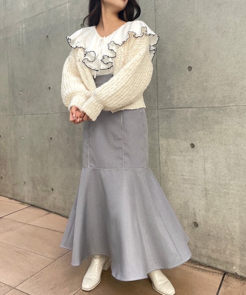 one after another NICE CLAUP（ワンアフターアナザーナイスクラップ）の「特別な存在感　ポンポンヤーンニットカーディガン（カーディガン/ボレロ・レディース・ライトグレー/ライトグリーン/アイボリー/ライトピンク・FREE）」の20枚目の写真