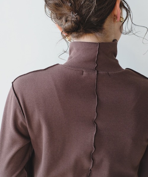 Kastane(カスタネ)の「ハイネックリブロンT(Tシャツ/カットソー・レディース・ブルー/アイボリー/ダークブラウン・FREE)」の21枚目の写真