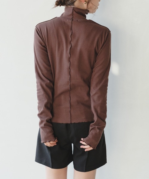 Kastane(カスタネ)の「ハイネックリブロンT(Tシャツ/カットソー・レディース・ブルー/アイボリー/ダークブラウン・FREE)」の19枚目の写真