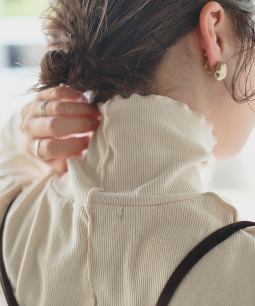 Kastane(カスタネ)の「ハイネックリブロンT(Tシャツ/カットソー・レディース・ブルー/アイボリー/ダークブラウン・FREE)」の10枚目の写真