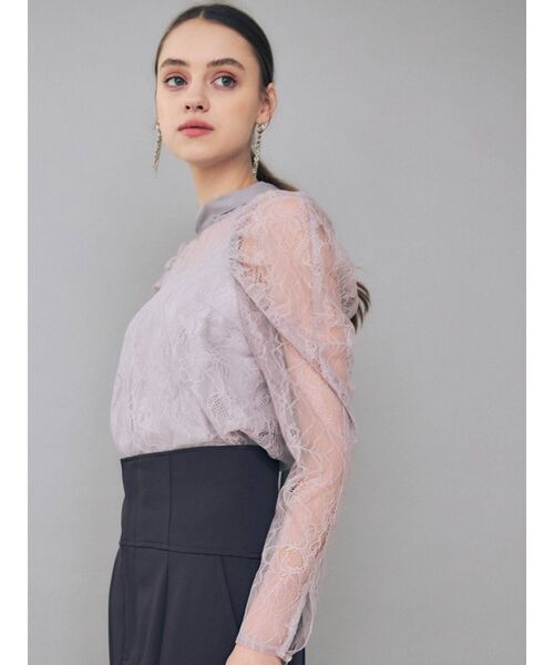 MERCURYDUO（マーキュリーデュオ）の「2WAYリボンパワショルレースブラウス（シャツ/ブラウス・レディース・ネイビー/オフホワイト/ラベンダー・FREE）」の15枚目の写真