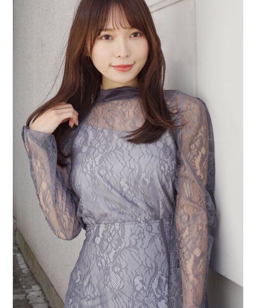 MERCURYDUO（マーキュリーデュオ）の「2WAYリボンパワショルレースブラウス（シャツ/ブラウス・レディース・ネイビー/オフホワイト/ラベンダー・FREE）」の16枚目の写真