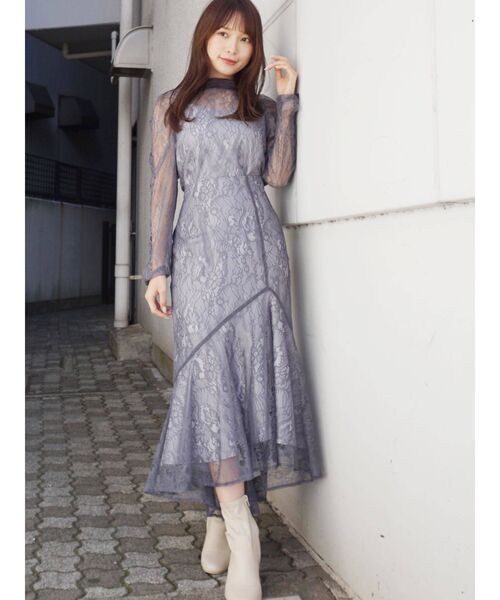 MERCURYDUO（マーキュリーデュオ）の「2WAYリボンパワショルレースブラウス（シャツ/ブラウス・レディース・ネイビー/オフホワイト/ラベンダー・FREE）」の19枚目の写真