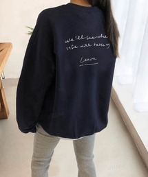 Dalfwin | 韓国ファッションleave筆記体ロゴスウェット(スウェット)