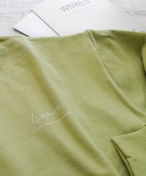 Dalfwin(ダールフィン)の「韓国ファッションleave筆記体ロゴスウェット(スウェット・レディース・ネイビー/ピンク/クリーム/グリーン系その他・FREE)」の8枚目の写真
