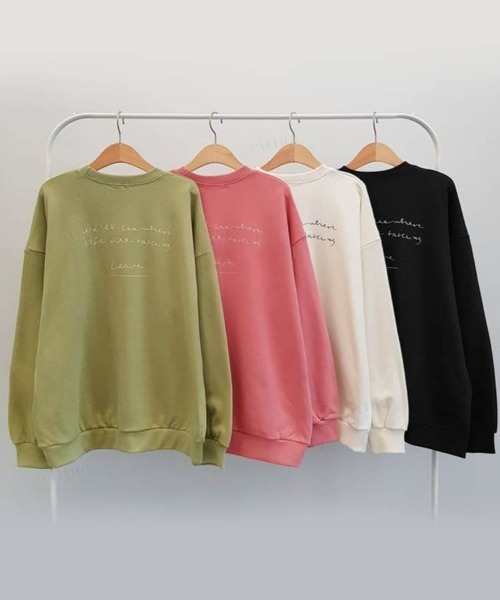 Dalfwin(ダールフィン)の「韓国ファッションleave筆記体ロゴスウェット(スウェット・レディース・ネイビー/ピンク/クリーム/グリーン系その他・FREE)」の15枚目の写真