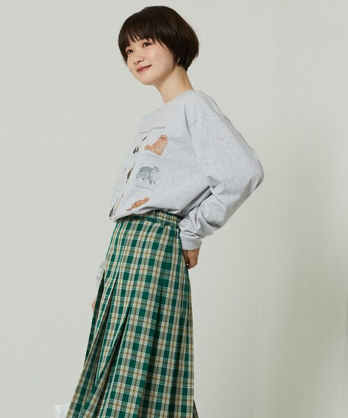 FREAK'S STORE（フリークスストア）の「9CATs ARTロンT（Tシャツ/カットソー・レディース・ホワイト/ライトグレー・ﾌﾘ-）」の3枚目の写真