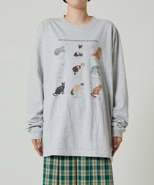 FREAK'S STORE（フリークスストア）の「9CATs ARTロンT（Tシャツ/カットソー・レディース・ホワイト/ライトグレー・ﾌﾘ-）」の14枚目の写真
