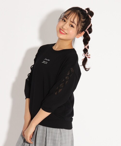 セール 編み上げ7分袖トップス Tシャツ カットソー Pink Latte ピンクラテ のファッション通販 Zozotown