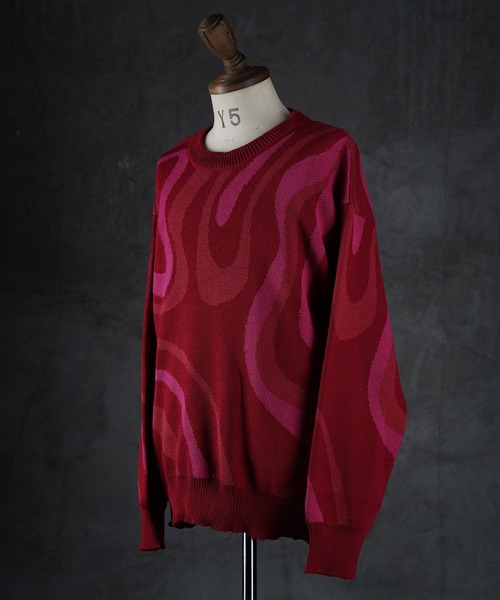 G.O.C（ジーオーシー）の「オーバーサイズマルチジャガードクルーネックニット（ニット/セーター・メンズ・ホワイト/ブラック/パープル/レッド/ブルー/ホワイト系その他/ブラック系その他/ブラック系その他2/ブラック系その他3/パープル系その他/レッド系その他/ブラック系その他4・MEDIUM/LARGE）」の20枚目の写真