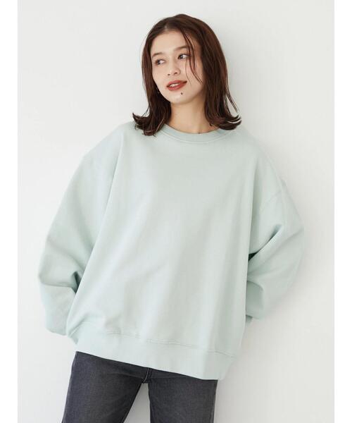 Green　Parks（グリーンパークス）の「オーバーサイズ裏毛トレーナー＊（スウェット・レディース・ミント/グレー系その他/サックスブルー/ネイビー・FREE）」の8枚目の写真
