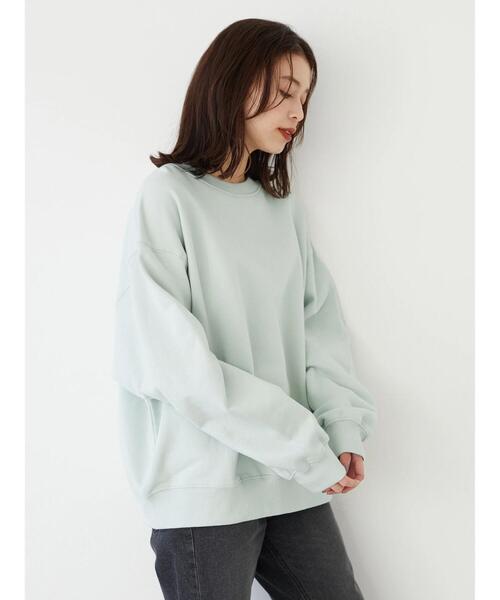 Green　Parks（グリーンパークス）の「オーバーサイズ裏毛トレーナー＊（スウェット・レディース・ミント/グレー系その他/サックスブルー/ネイビー・FREE）」の20枚目の写真