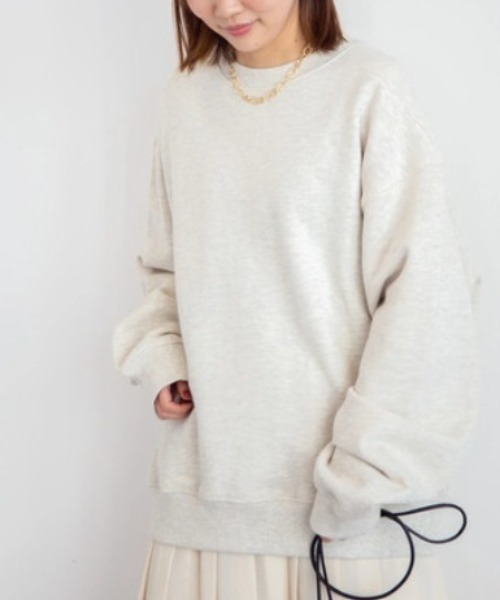 Green　Parks（グリーンパークス）の「オーバーサイズ裏毛トレーナー＊（スウェット・レディース・ミント/グレー系その他/サックスブルー/ネイビー・FREE）」の2枚目の写真