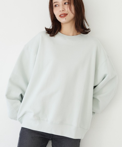 Green　Parks（グリーンパークス）の「オーバーサイズ裏毛トレーナー＊（スウェット・レディース・ミント/グレー系その他/サックスブルー/ネイビー・FREE）」の4枚目の写真