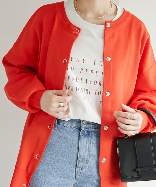 DISCOAT（ディスコート）の「レターロゴロングTシャツ（Tシャツ/カットソー・レディース・チャコールグレー/オフホワイト/ライトグレー・FREE）」の14枚目の写真