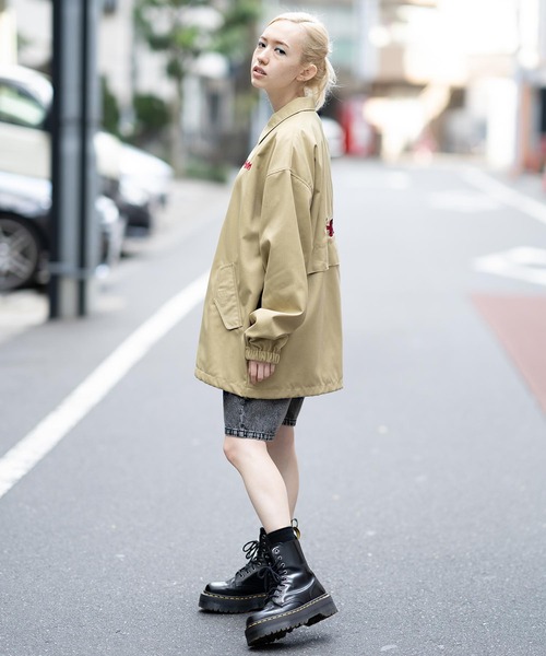 X-girl（エックスガール）の「CHEMICAL WASH EASY HALF PANTS/ケミカルウォッシュ　ハーフイージーパンツ（デニムパンツ・レディース・ブラック/インディゴブルー・XS/M/S）」の19枚目の写真