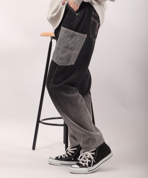 FUNALIVE（ファンアライブ）の「milimili 裾グラデサルエルデニムパンツ（デニムパンツ・メンズ・ブラック/インディゴブルー・FREE）」の8枚目の写真