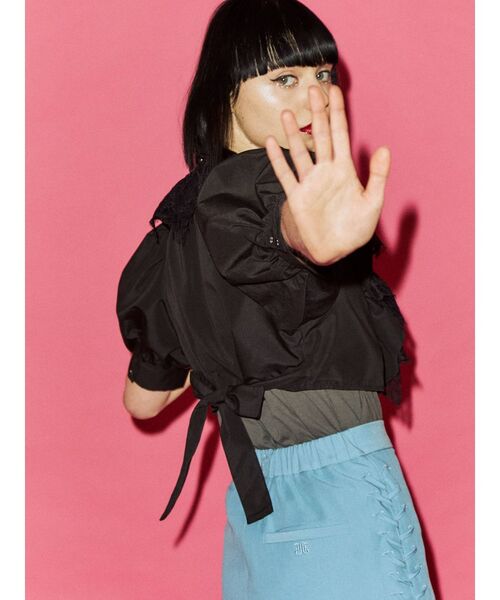 jouetie（ジュエティ）の「カシュクールコットンレースブラウス（シャツ/ブラウス・レディース・ブラック/オフホワイト/ピンク・MEDIUM）」の14枚目の写真