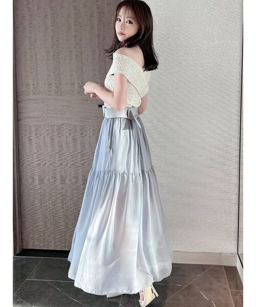 RESEXXY（リゼクシー）の「シアースリットスカート（スカート・レディース・ブラック/ホワイト/ブルー・FREE）」の5枚目の写真