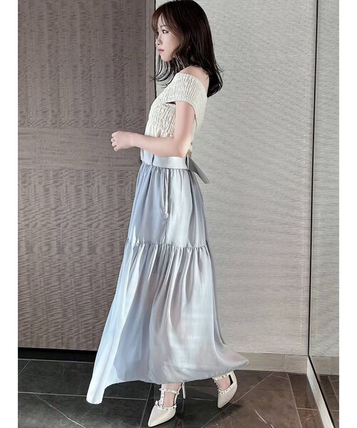 RESEXXY（リゼクシー）の「シアースリットスカート（スカート・レディース・ブラック/ホワイト/ブルー・FREE）」の6枚目の写真