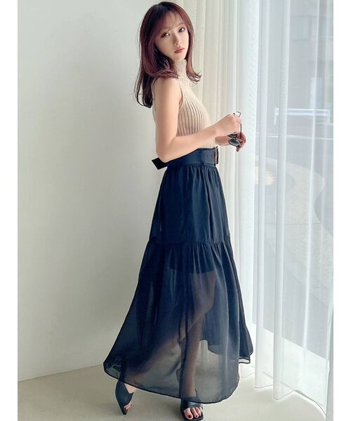 RESEXXY（リゼクシー）の「シアースリットスカート（スカート・レディース・ブラック/ホワイト/ブルー・FREE）」の7枚目の写真