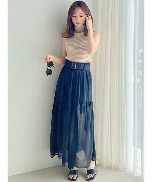 RESEXXY（リゼクシー）の「シアースリットスカート（スカート・レディース・ブラック/ホワイト/ブルー・FREE）」の10枚目の写真