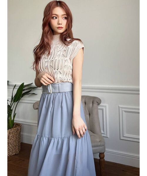 RESEXXY（リゼクシー）の「シアースリットスカート（スカート・レディース・ブラック/ホワイト/ブルー・FREE）」の18枚目の写真