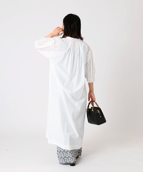 B.C STOCK（ベーセーストック）の「タックスリーブシャツワンピース（ワンピース・レディース・イエロー/グリーン/ホワイト/ブルー・FREE）」の7枚目の写真