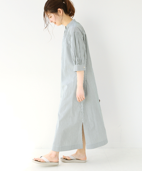 B.C STOCK（ベーセーストック）の「タックスリーブシャツワンピース（ワンピース・レディース・イエロー/グリーン/ホワイト/ブルー・FREE）」の11枚目の写真