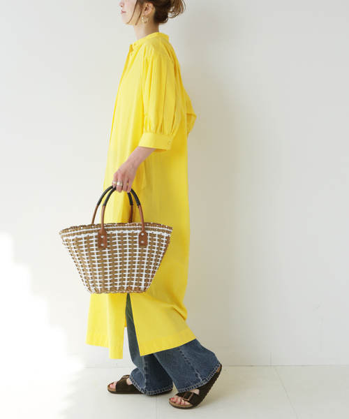 B.C STOCK（ベーセーストック）の「タックスリーブシャツワンピース（ワンピース・レディース・イエロー/グリーン/ホワイト/ブルー・FREE）」の18枚目の写真