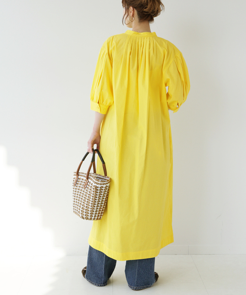 B.C STOCK（ベーセーストック）の「タックスリーブシャツワンピース（ワンピース・レディース・イエロー/グリーン/ホワイト/ブルー・FREE）」の19枚目の写真
