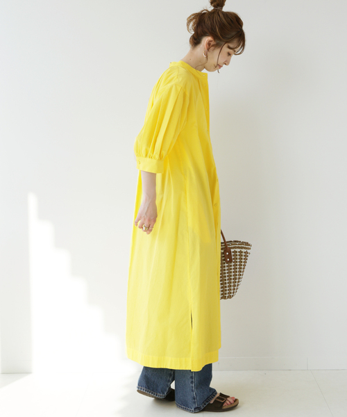 B.C STOCK（ベーセーストック）の「タックスリーブシャツワンピース（ワンピース・レディース・イエロー/グリーン/ホワイト/ブルー・FREE）」の20枚目の写真