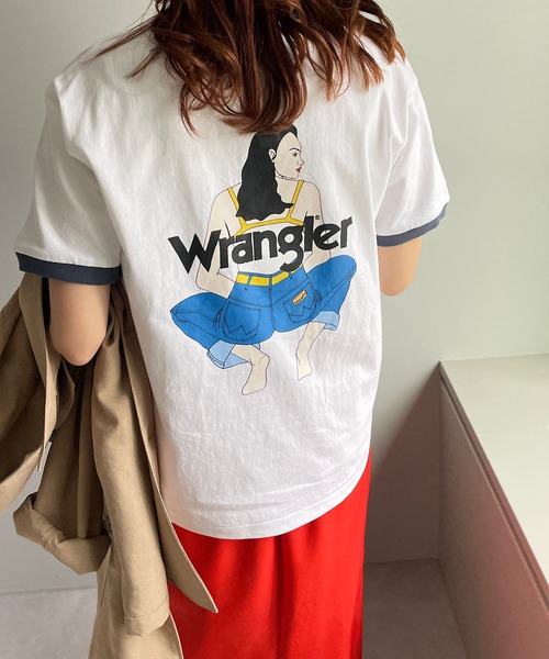 Wrangler（ラングラー）の「【Wrangler/ラングラー】 GIRL TSHWT7029（Tシャツ/カットソー・メンズ・グレー/ホワイト・MEDIUM/LARGE）」の5枚目の写真
