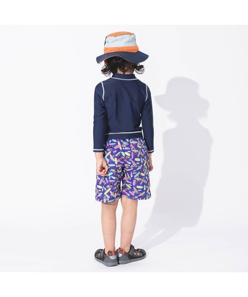 BREEZE（ブリーズ）の「長袖前開きラッシュガード＿UVカット（ラッシュガード・キッズ・ピンク/サックスブルー/ネイビー/レインボー/ライム・130/140/110/120/80/90/100）」の7枚目の写真