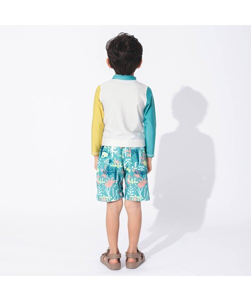 BREEZE（ブリーズ）の「長袖前開きラッシュガード＿UVカット（ラッシュガード・キッズ・ピンク/サックスブルー/ネイビー/レインボー/ライム・130/140/110/120/80/90/100）」の10枚目の写真