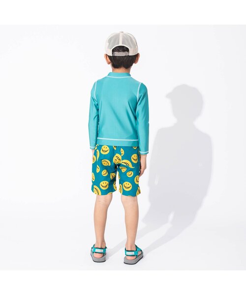 BREEZE（ブリーズ）の「長袖前開きラッシュガード＿UVカット（ラッシュガード・キッズ・ピンク/サックスブルー/ネイビー/レインボー/ライム・130/140/110/120/80/90/100）」の14枚目の写真