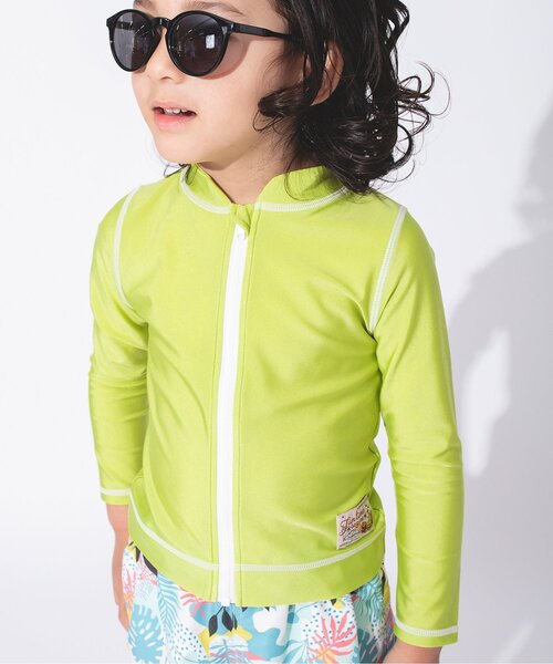 BREEZE（ブリーズ）の「長袖前開きラッシュガード＿UVカット（ラッシュガード・キッズ・ピンク/サックスブルー/ネイビー/レインボー/ライム・130/140/110/120/80/90/100）」の16枚目の写真