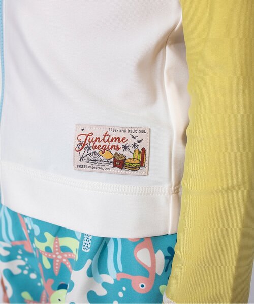 BREEZE（ブリーズ）の「長袖前開きラッシュガード＿UVカット（ラッシュガード・キッズ・ピンク/サックスブルー/ネイビー/レインボー/ライム・130/140/110/120/80/90/100）」の17枚目の写真