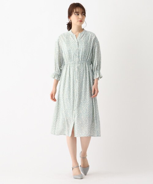 index(インデックス)の「◆ピンタックフラワーワンピース【WEB限定サイズ】(ワンピース・レディース・アイボリー系/ライトグリーン系/ライトパープル・38/42/36/40)」の9枚目の写真