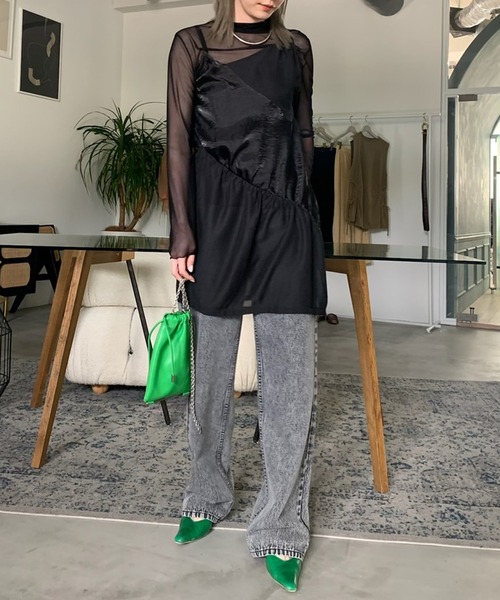 Ameri（アメリ）の「GATHER CAMI LAYERED TOP（その他トップス・レディース・ブラック/ベージュ/オレンジ・FREE）」の4枚目の写真