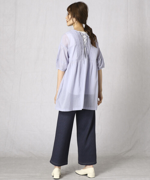Comme　Ca　Mature（コムサマチュア）の「＜ウォッシャブル＞２ＷＡＹ　インド綿チュニック（チュニック・レディース・ホワイト/ブラック/サックスブルー・FREE）」の11枚目の写真