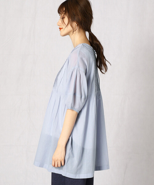 Comme　Ca　Mature（コムサマチュア）の「＜ウォッシャブル＞２ＷＡＹ　インド綿チュニック（チュニック・レディース・ホワイト/ブラック/サックスブルー・FREE）」の15枚目の写真
