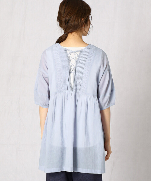 Comme　Ca　Mature（コムサマチュア）の「＜ウォッシャブル＞２ＷＡＹ　インド綿チュニック（チュニック・レディース・ホワイト/ブラック/サックスブルー・FREE）」の16枚目の写真