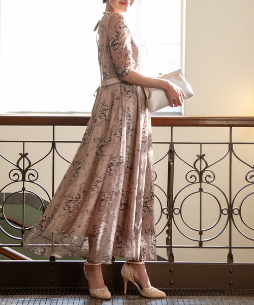 Kana（カナ）の「3Way ビスチェワンピース フラワーレース 結婚式 お呼ばれ パーティードレス（ドレス・レディース・ダークグレー/モカ/ライトパープル/ダークカーキ/アッシュグレー/ベージュ系その他/オリーブ・M/L/LL）」の11枚目の写真